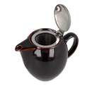 Oblique top view of the antique brown-colored ZERO JAPAN teapot, with 350 ml capacity